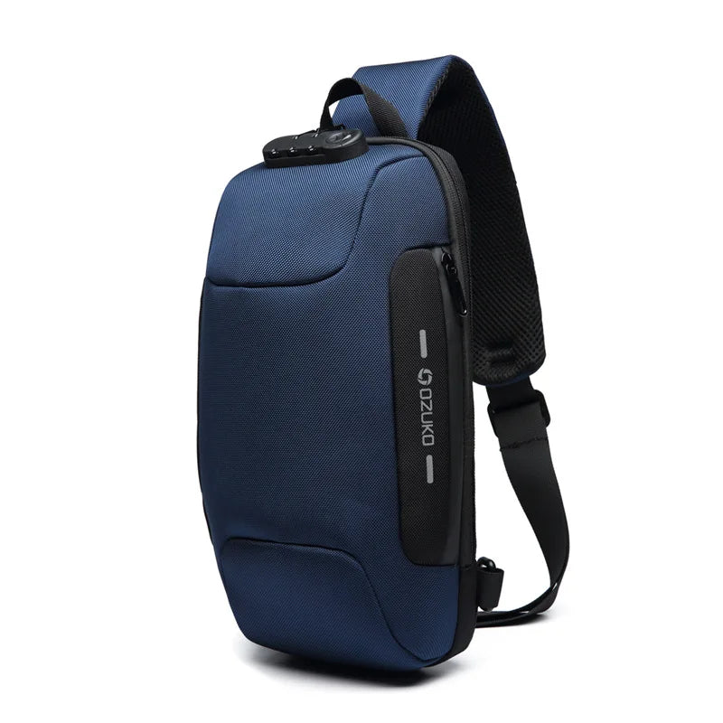 OZUKO New Fashion Men's Chest Bag Fashion Brand Sports Travel Crossbody Bag Boys Outdoor Tactical Waterproof Men's Bag