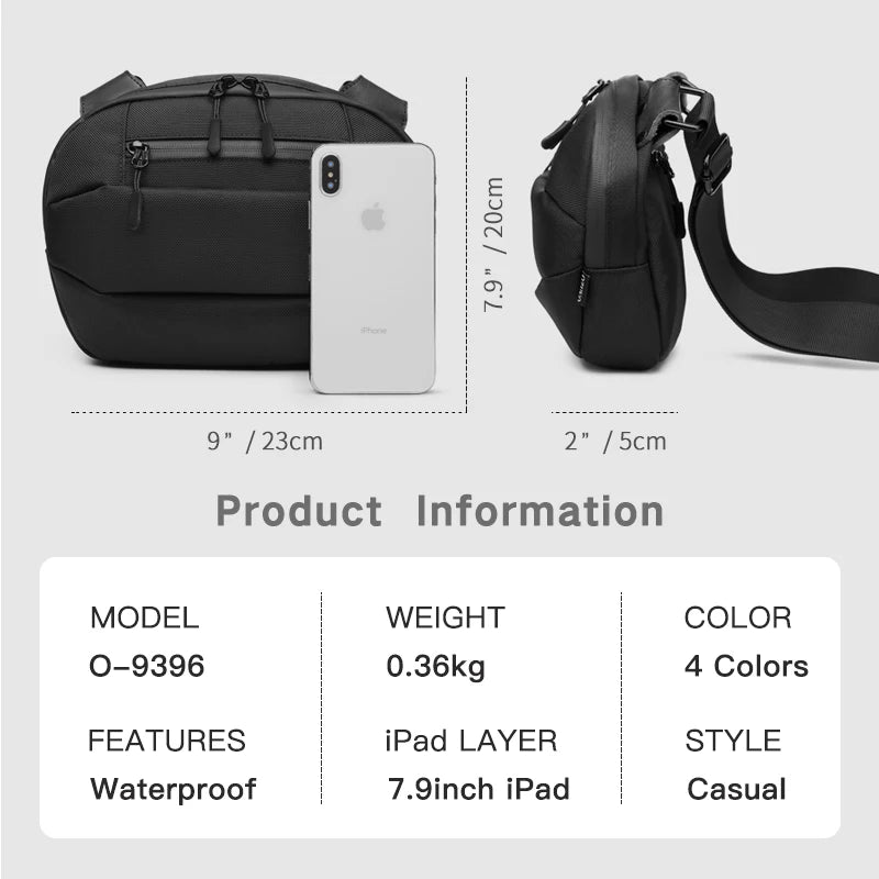 OZUKO New Men Shoulder Bag High Quality Waterproof Male Messenger Bags Fashion Crossbody Bag for Teenage Light Weight Travel Bag