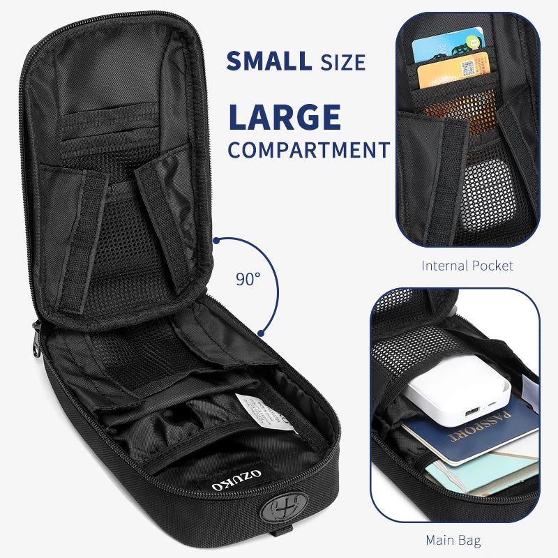 OZUKO Hard Shell Fashion Men Crossbody Bag High Quality Waterproof Male Shoulder Messenger Bags for Teenage Small Clutch Handbag