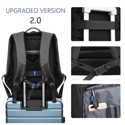 OZUKO Men's Large Capacity 17 inch Laptop Backpack Male USB Charging Multi-layer Backpacks Waterproof Travel Bag Casual Rucksack