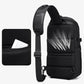 Ozuko Men's 12.9 Inch Tablet Chest Bag Sports Waterproof Crossbody Bag Men's Tactical Multi Functional Bag Men's Crossbody Bag