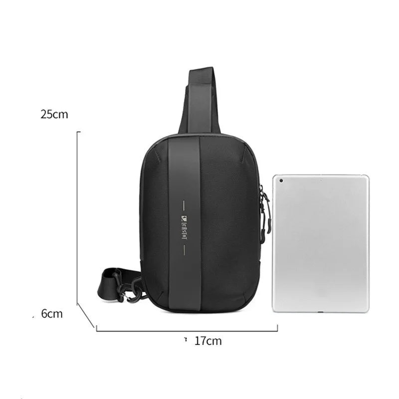 OZUKO Men's Chest Bag Leisure Light Sports Cycling Trendy Messenger Travel Crossbody Shoulder s