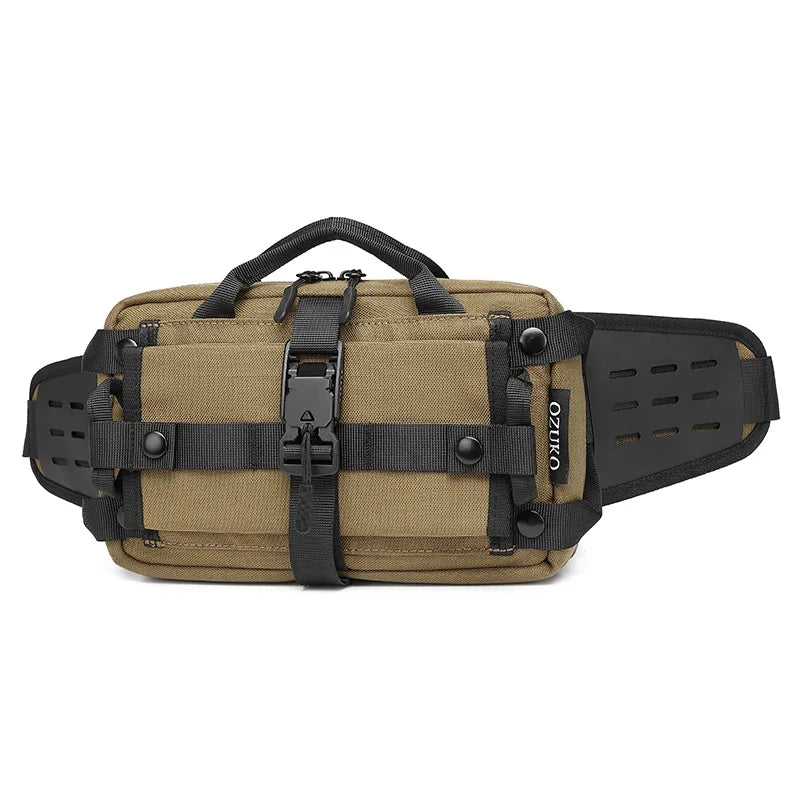 OZUKO New Men Waist Bag Short Trip Portable Shoulder Crossbody Bag Multifunctional Fashion Chest Bags Male Waterproof Fanny Pack