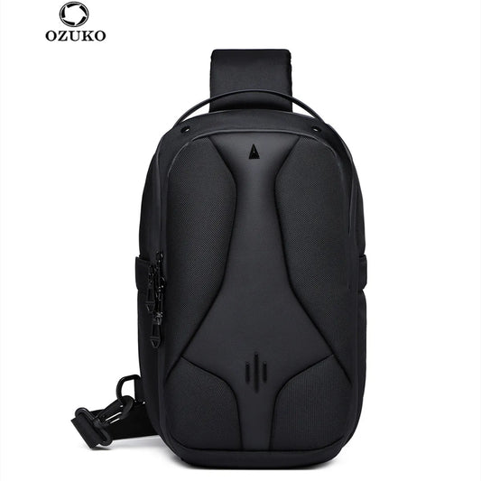 Ozuko New Men's Trendy Chest Bag Men's Fashion Crossbody Shoulder Bag High Quality For Men Travel Sling Bag Fits in 11inch Pad