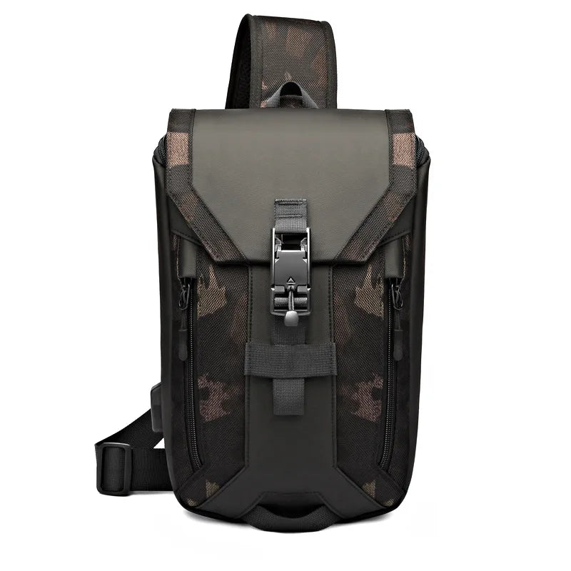 OZUKO Minimalist Anti-theft Chest Bag Men's Lightweight Daily Portable Crossbody Bag Tactical Outdoor Travel Work Shoulder Bag