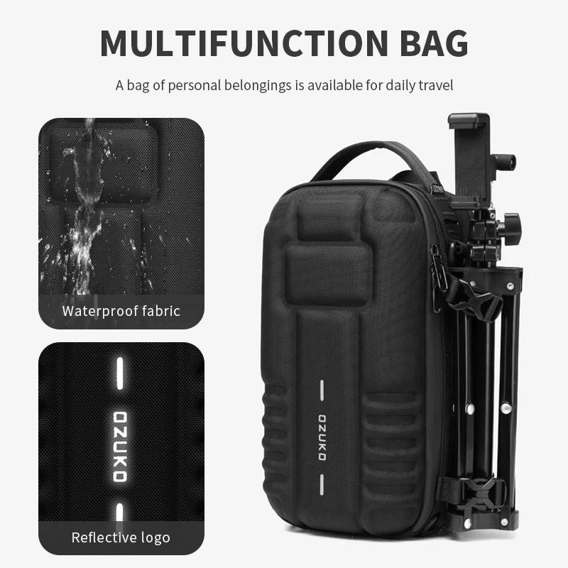 OZUKO Hard Shell Flex Bag Men Sports Shoulder Bag Multifunctional Large Capacity Waterproof High Quality Outdoor Tactical Bag