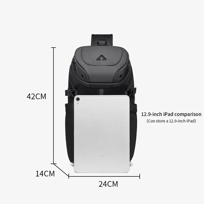 Ozuko Chest Bag for Men Waterproof USB Man Crossbody Bag Anti-Theft Short Travel Messenger Sling Fashion Designer Chest Bag