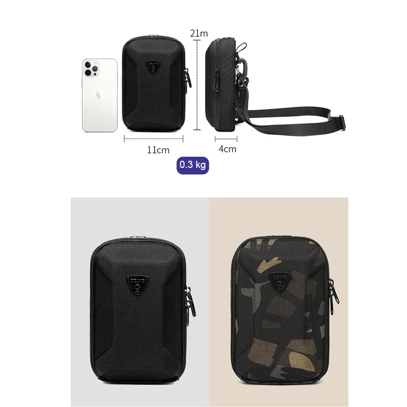 OZUKO New Mini Crossbody Bag Casual Men's Clutch Bag Hard Shell Small Single Shoulder Bag Outdoor Ttravel Men's Chest Bag