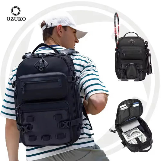 OZUKO Stylish Business Commute 15.6 "laptop Bag Men's Hiking Sports Waterproof Backpack Large Capacity Daily Leisure Backpack