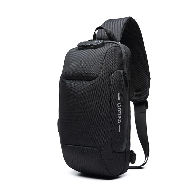 OZUKO New Fashion Men's Chest Bag Fashion Brand Sports Travel Crossbody Bag Boys Outdoor Tactical Waterproof Men's Bag