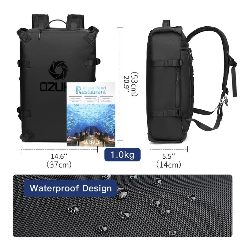 OZUKO Fashion Men Backpack Outdoor Motorcycle Backpacks 15.6 inch Laptop Backpack Teenager Male Waterproof Travel Bag Mochilas