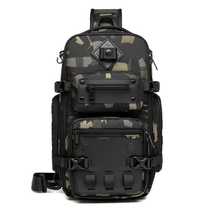 Ozuko Belly bags Men's Chest Bag Outdoor Tactical One Shoulder Crossbody Bag High Capacity Waterproof Sports Bag For Man