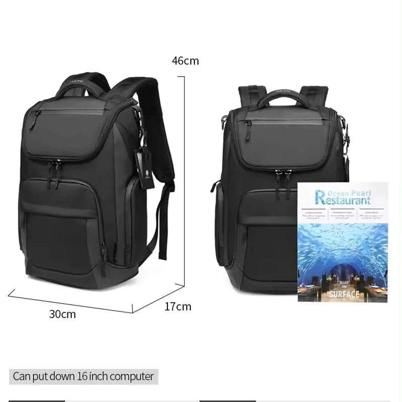 Ozuko Business Casual Backpack Outdoor Travel Large Capacity Waterproof Backpack Fashion Student 15.6-inch Laptop Backpack