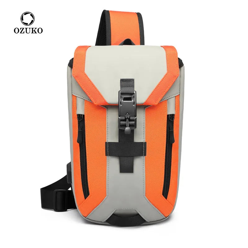 OZUKO Minimalist Anti-theft Chest Bag Men's Lightweight Daily Portable Crossbody Bag Tactical Outdoor Travel Work Shoulder Bag