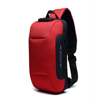 OZUKO New Fashion Men's Chest Bag Fashion Brand Sports Travel Crossbody Bag Boys Outdoor Tactical Waterproof Men's Bag