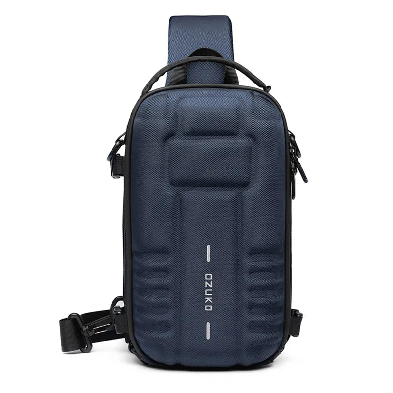 OZUKO Hard Shell Chest Bag MenSports Shoulder Bag Multifunctional Large Capacity Waterproof High Quality Outdoor Tactical Bag