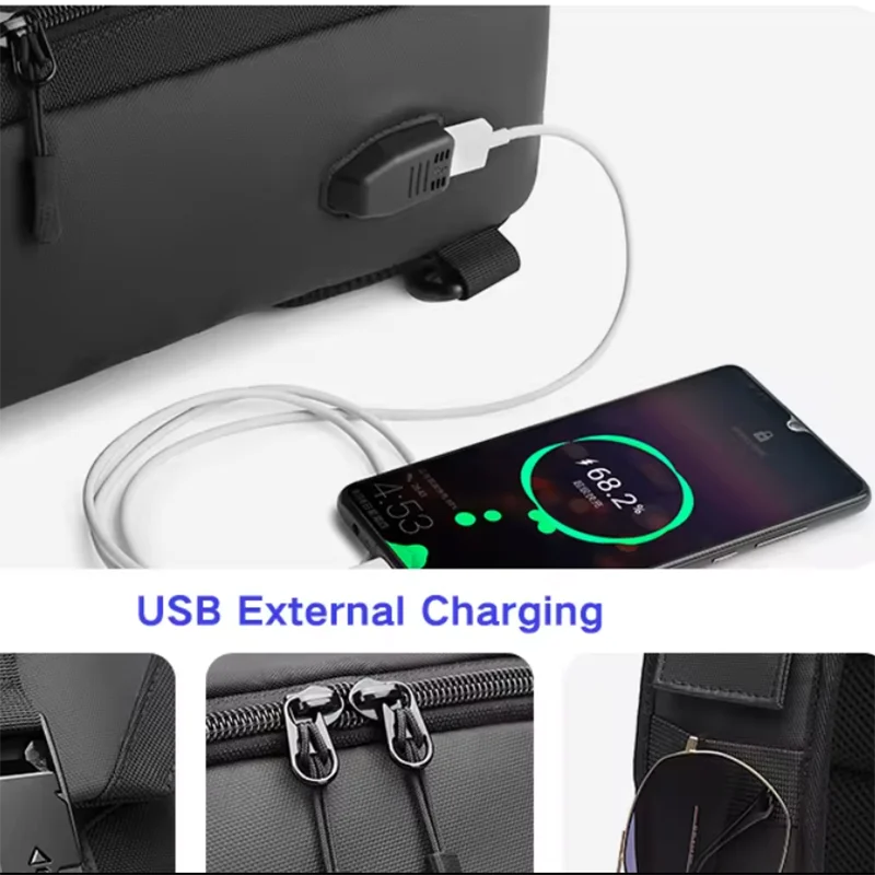 OZUKO Minimalist Anti-theft Chest Bag Men's Lightweight Daily Portable Crossbody Bag Tactical Outdoor Travel Work Shoulder Bag