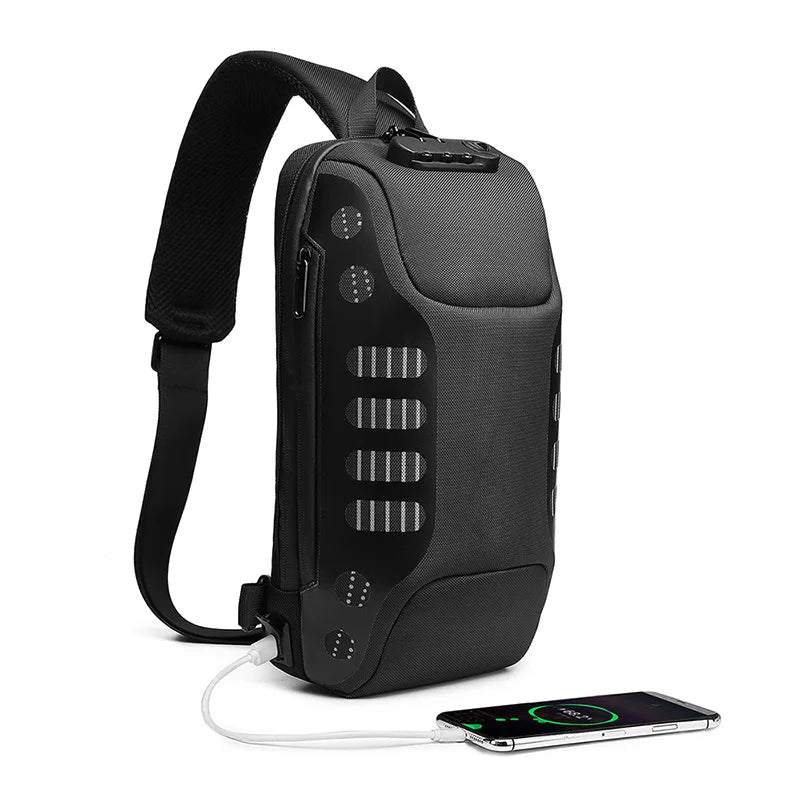 OZUKO Sling Bag Anti-theft Shoulder Crossbody Waterproof Chest Backpack with USB Charging Port