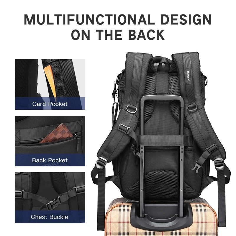 OZUKO Mochila Viaje Cabina 42x28*8 Capacity Waterproof Backpacks 15.6" Laptop Backpack Travel Business Male USB Charging Bag
