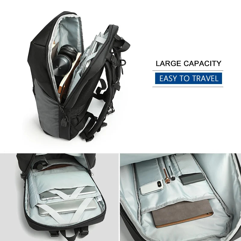OZUKO Men Anti Theft Backpack Casual 15.6" Laptop Backpacks Multifunction Male Waterproof School Bag USB Charging Travel Mochila