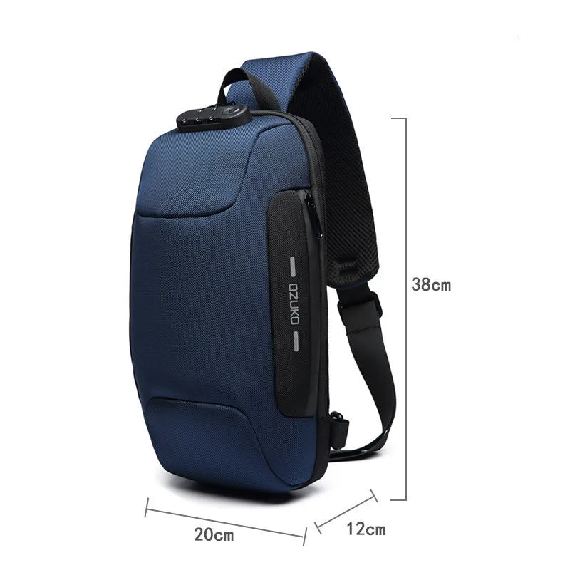 OZUKO Multifunction Crossbody Bag for Men Anti-theft Shoulder Messenger Bags Male Waterproof Short Trip Chest Bag Shoulder New