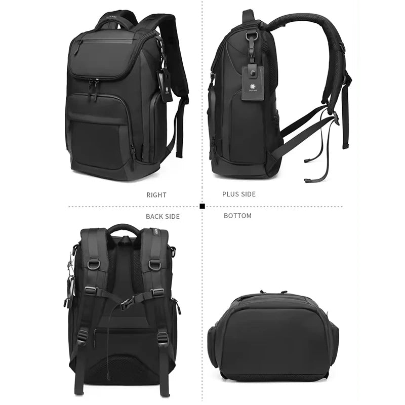 Ozuko Business Casual Backpack Outdoor Travel Large Capacity Waterproof Backpack Fashion Student 15.6-inch Laptop Backpack