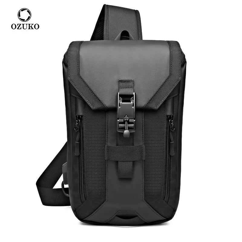 OZUKO Minimalist Anti-theft Chest Bag Men's Lightweight Daily Portable Crossbody Bag Tactical Outdoor Travel Work Shoulder Bag