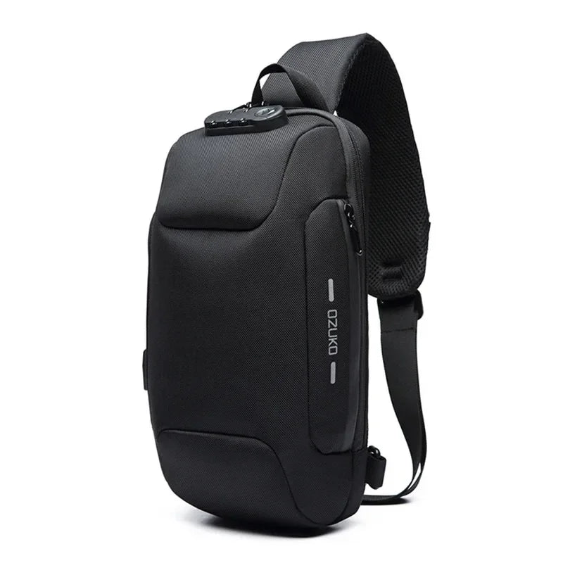 Ozuko new men's chest fashion brand sports crossbody bag boys outdoor tactical waterproof men's bag Shoulder bag