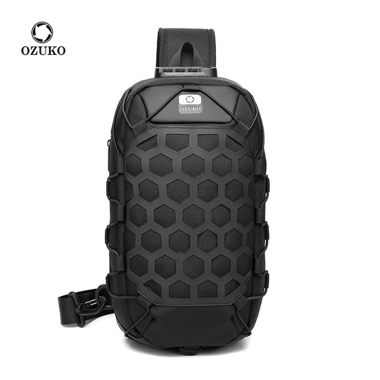 OZUKO Urban Street Male Business Daily Waterproof Crossbody Shoulder Chest Pack Men Smart Anti Theft Usb Chest Sling Bag